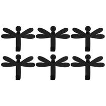 Kit 6 Ganchos de Parede Penduradores Libélula Preta Carbono Masutti Decorativo Enfeite Kit 6 Ganchos de Parede Penduradores Libélula Preta Carbono Masutti Decorativo Enfeite