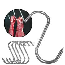 Kit 6 Ganchos Em Inox Açougue Barra Frigorífico Pendurar Boi Aço Grande Giratório Pendurar Carne Alimentos Churrasco Fog