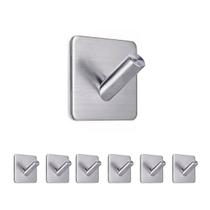 Kit 6 Ganchos Inox De Parede Adesivo Pendurar Toalhas Roupas