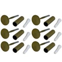 Kit 6 Ganchos Multiusos de Parede Pinos 3cm Dourados Cabide Roupas Hall Duler