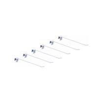 KIT - 6 Ganchos Simples 30cm Branco para Gôndolas New Plus - Sa Gôndolas KIT - 6 Ganchos Simples 30cm Branco para Gôndolas New Plus - Sa Gôndolas