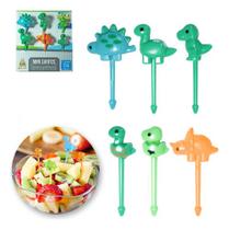 Kit 6 Garfinhos Dinossauro Petisco Frutas Lancheira Infantil