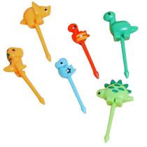 Kit 6 Garfinhos Dinossauro Petisco Frutas Lancheira Infantil