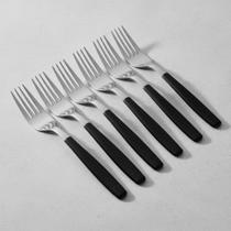 Kit 6 Garfo de Mesa Inox Linha Mato Grosso Preta
