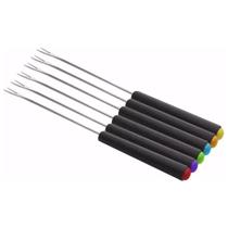 Kit 6 Garfo Espeto Inox Para Fondue 23cm Chocolate Frutas