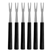 Kit 6 Garfos para Petisco Frios Aço Inox Garfinho Cabo Plástico Preto Haüskraft Kit 6 Garfos para Petisco Frios Aço Inox Garfinho Cabo Plástico Preto Haüskraft