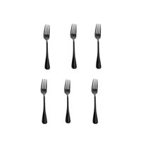 Kit 6 Garfos Pretos Aço Inox Talher de Cozinha Cor Preta