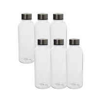 Kit 6 Garrafa de Plástico Com Tampa Inox 650ml - Não Resinado