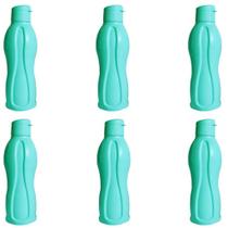Kit 6 Garrafa Squeeze Garrafinha de Água 1100ml Plástica Academia Livre de BPA Estilo Tupperware ECO