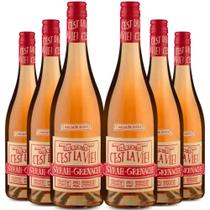 Kit 6 Garrafas Garrafas Vinho Rose Albert Bichot C'est La Vie 750ml
