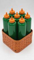 Kit 6 Garrafas Squeeze Automática Cesta Porta