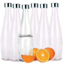 Kit 6 Garrafas Vidro Acqua Transparente 1 Litro Com Tampa - Tuut Kit 6 Garrafas Vidro Acqua Transparente 1 Litro Com Tampa - Tuut