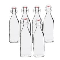 Kit 6 Garrafas Vidro com Tampa Hermética 500ml Bormioli Rocco Kit 6 Garrafas Vidro com Tampa Hermética 500ml Bormioli Rocco