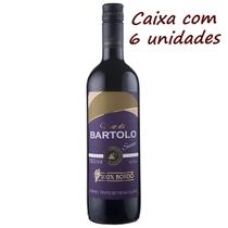 Kit 6 Garrafas Vinho Bordô Tinto Suave Vino Di Bartolo Serra Gaúcha 750ml