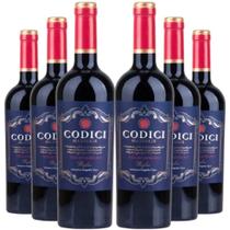 Kit 6 Garrafas Vinho Tinto Codici Negroamaro Puglia 750ml