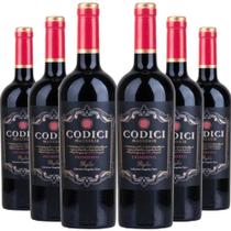 Kit 6 Garrafas Vinho Tinto Codici Primitivo Puglia 750ml