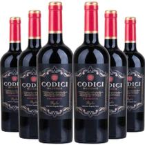 Kit 6 Garrafas Vinho Tinto Codici Primitivo Puglia 750ml Kit 6 Garrafas Vinho Tinto Codici Primitivo Puglia 750ml