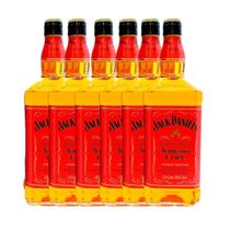 Kit 6 Garrafas Whisky Jack Daniels Licor Fire 1 Litro