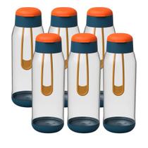 Kit 6 Garrafinha Água Squeeze Esporte 550ml Alça Resistente Bpa Free Escritório Academia