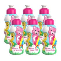 Kit 6 Garrafinhas De Água Infantil Squeeze Lembrancinha Atacado 300ml