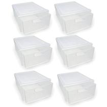 Kit 6 Gaveteiros Modular Empilhável Rattan Transparente Kit 6 Gaveteiros Modular Empilhável Rattan Transparente