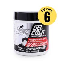 Kit 6 Gel Cola Fixação Super Forte 500g - Siles