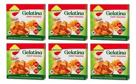 Kit 6 Gelatina Pó Diet C/stevia Plus Tangerina Lowçucar 10gr