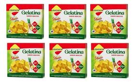Kit 6 Gelatina Pó Diet Com Stevia Plus Abacaxi Lowçucar 10gr