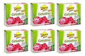 Kit 6 Gelatina Pó Diet Com Stevia Plus Cereja Lowçucar 10gr