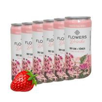 Kit 6 Gin Dry Tônica Toque de Morango Flowers 269ml