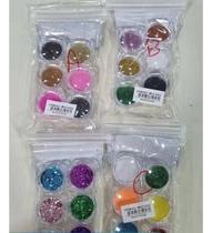 Kit 6 Glitter Encapsulamento Para Unhas