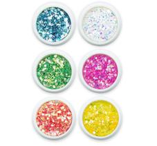 Kit 6 Glitter Flocado Para Decoração De Unhas Helen Color