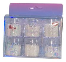 Kit 6 Glitter/purpurina Branco Carnaval Nair Unha Maquigem
