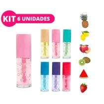 Kit 6 Gloss Brilho Labial Frutinhas Lip Oil Roll On Retrô