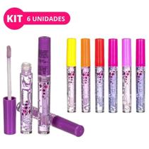 Kit 6 Gloss Brilho Labial Frutinhas Roll On Retrô Sabores