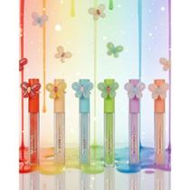 Kit 6 Gloss Infantil com Anel Ajustável de Borboleta Brilho Suave 6 Cores Bello Charme Oficial