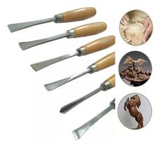 Kit 6 Goivas Formão Madeira Artesanato Entalhe Escultura Pro