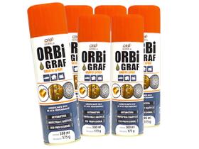 Kit 6 Grafite Spray Lubrificante a Seco Alta Performance 300ml Orbi Química - Baixa Granulação Kit 6 Grafite Spray Lubrificante a Seco Alta Performance 300ml Orbi Química - Baixa Granulação