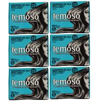 Kit 6 Grampo De Aço Para Cabelos Nº 5 Loiro 50Un - Teimoso