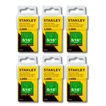 Kit 6 Grampos Grampeador 8mm 5/16" Stanley Tapeceiro Marceneiro Pistola Profissional Manual Estofado