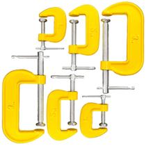 Kit 6 Grampos Sargento Tipo C Aço 1 à 3 Polegadas Marcenaria Profissional Kit 6 Grampos Sargento Tipo C Aço 1 à 3 Polegadas Marcenaria Profissional