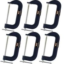 Kit 6 Grampos Tipo C Marceneiro Carpinteiro Pesado 10 Polegadas