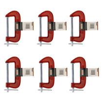 Kit 6 Grampos Tipo C Marceneiro Leve 3 Polegadas Starfer Kit 6 Grampos Tipo C Marceneiro Leve 3 Polegadas Starfer