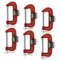 Kit 6 Grampos Tipo C Marceneiro Leve 5 Polegadas Starfer Kit 6 Grampos Tipo C Marceneiro Leve 5 Polegadas Starfer