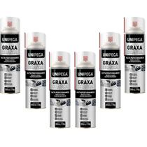 Kit 6 Graxa Branca Spray Unipega 300ml Lubrificante Multiuso Anticorrosivo Antiferrugem Resistente A Água