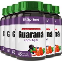 Kit 6 Guaraná Com Açai 60 Cápsulas 750mg Fitoprime