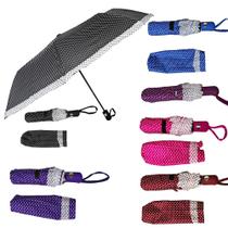 kit 6 Guarda Chuva Feminino Abre Automático 35cm Cabe Na Bolsa Colorida Resistente Contra Vento