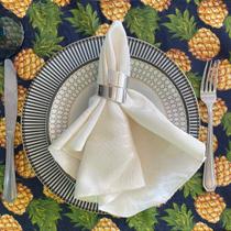Kit 6 Guardanapo em Jacquard Off White 40x40cm