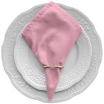 Kit 6 Guardanapos 30cm X 30cm Com Anel Tecido Percal 180 Fios Mesa Posta