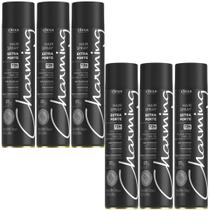 Kit 6 Hair Spray Charming Cless Extra Forte 72h Laque Jato Seco Antiúmidade Fixador Cabelo 400ml